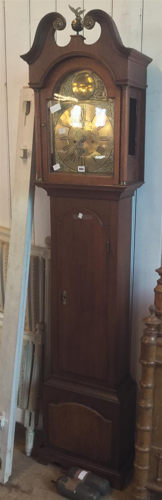 A Scottish oak longcase clock